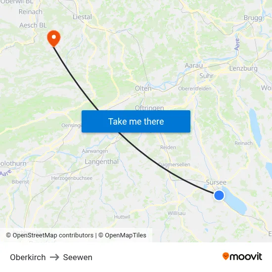 Oberkirch to Seewen map