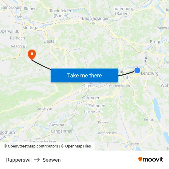 Rupperswil to Seewen map