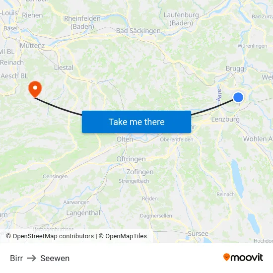 Birr to Seewen map
