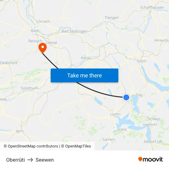 Oberrüti to Seewen map