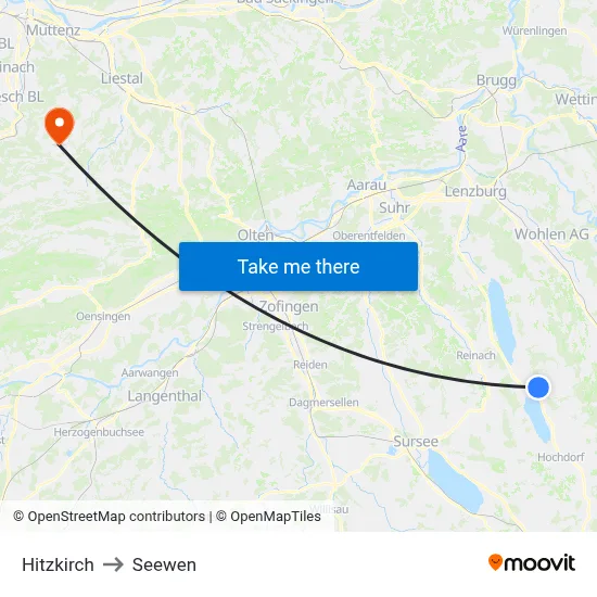 Hitzkirch to Seewen map