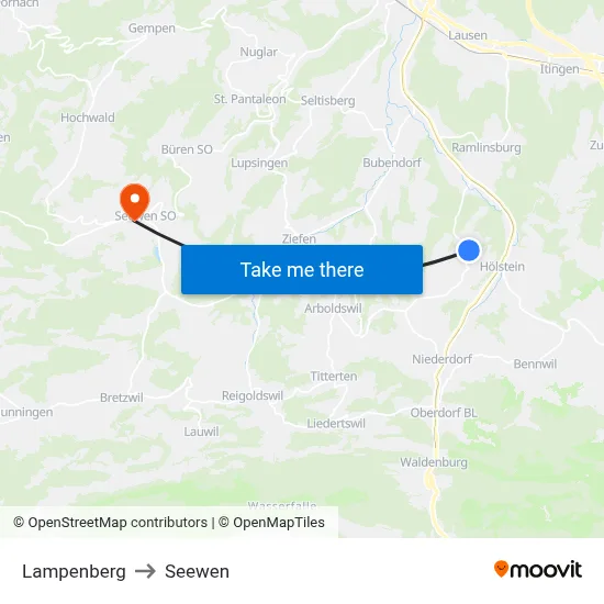 Lampenberg to Seewen map