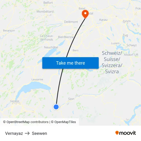 Vernayaz to Seewen map