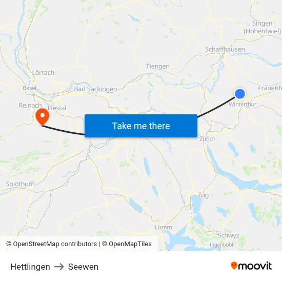 Hettlingen to Seewen map