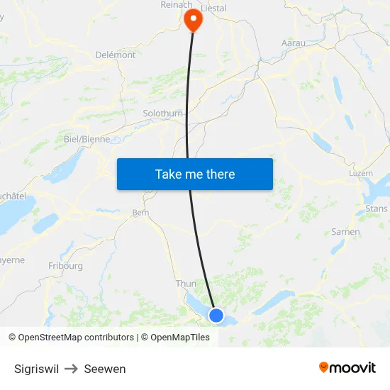 Sigriswil to Seewen map