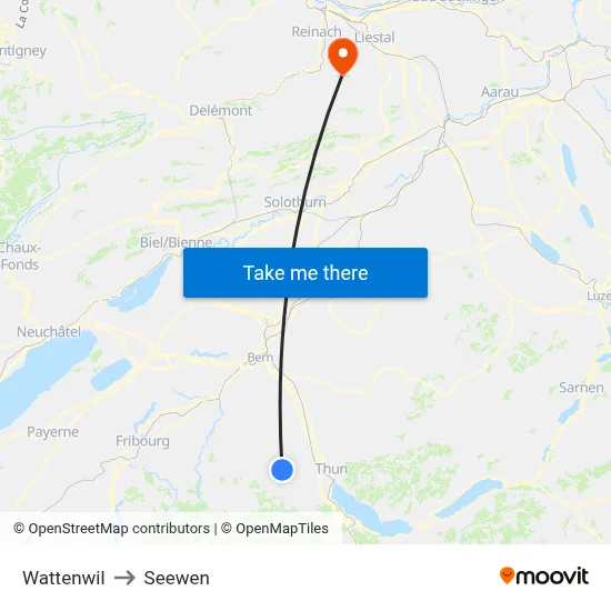 Wattenwil to Seewen map
