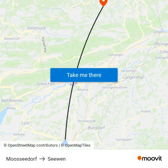 Moosseedorf to Seewen map