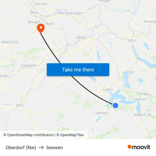 Oberdorf (Nw) to Seewen map