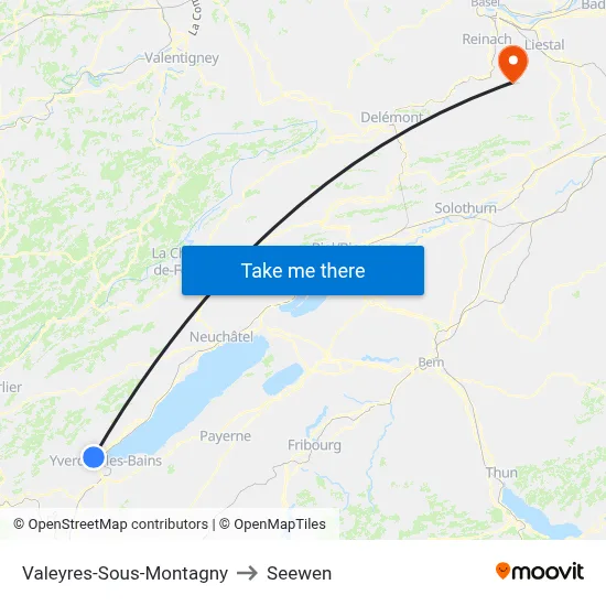 Valeyres-Sous-Montagny to Seewen map