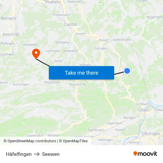 Häfelfingen to Seewen map