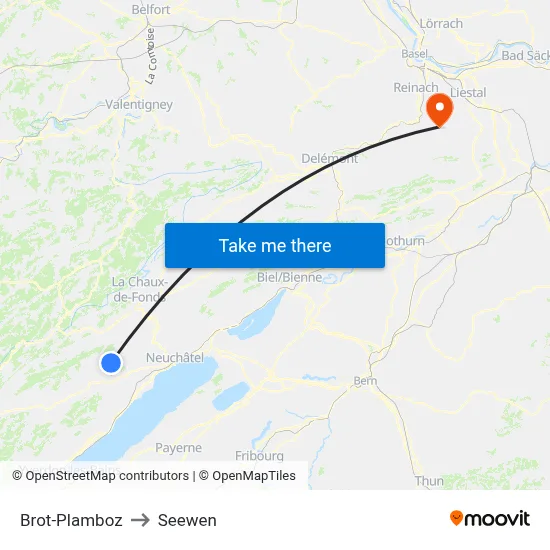 Brot-Plamboz to Seewen map