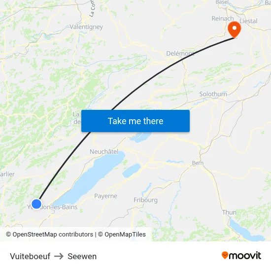 Vuiteboeuf to Seewen map