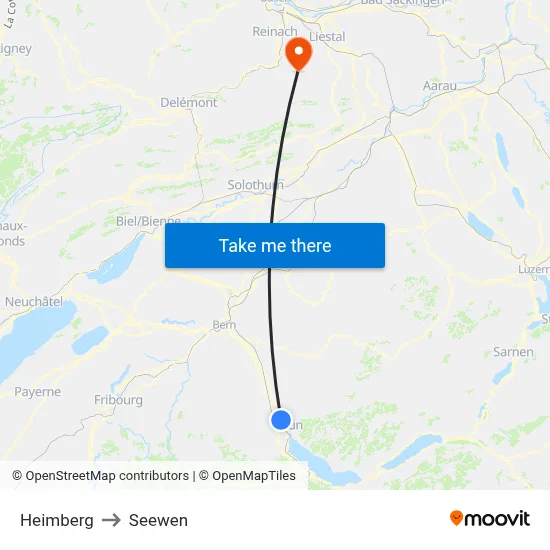 Heimberg to Seewen map
