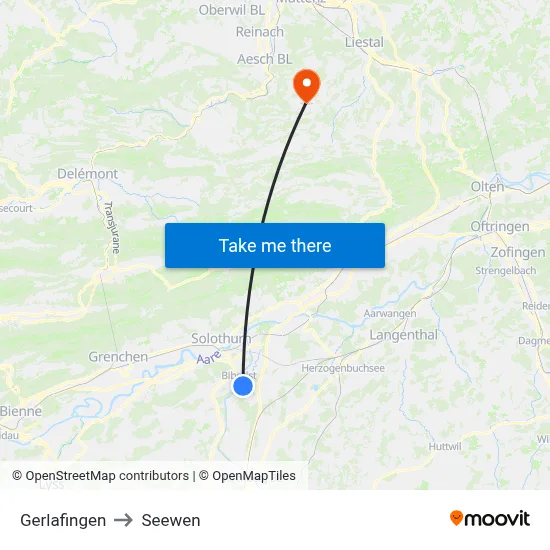 Gerlafingen to Seewen map