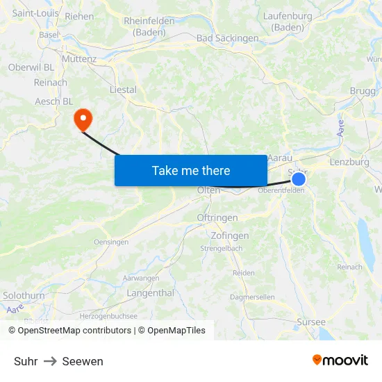 Suhr to Seewen map