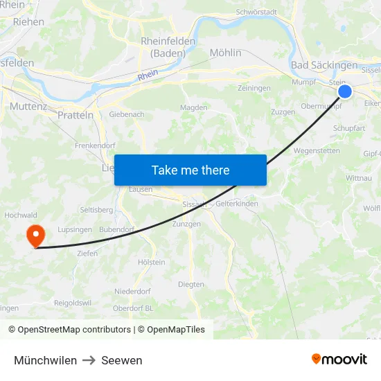 Münchwilen to Seewen map