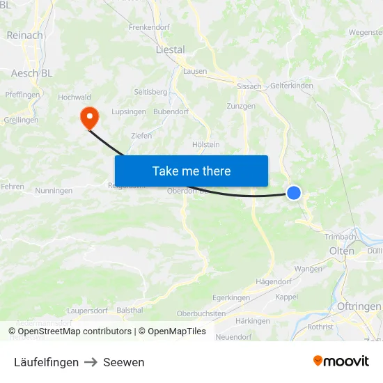 Läufelfingen to Seewen map