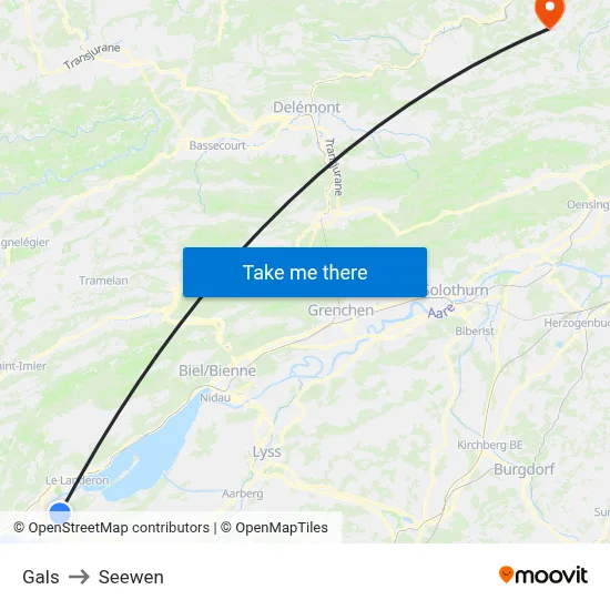Gals to Seewen map