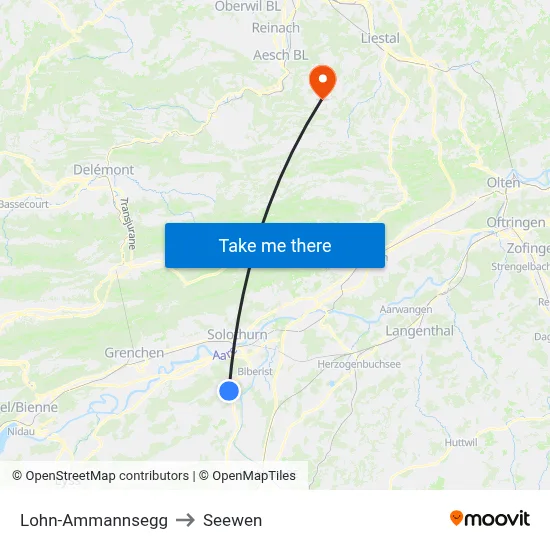 Lohn-Ammannsegg to Seewen map