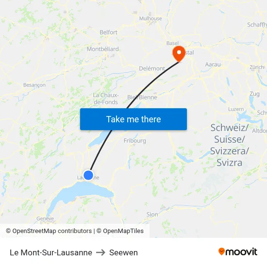 Le Mont-Sur-Lausanne to Seewen map