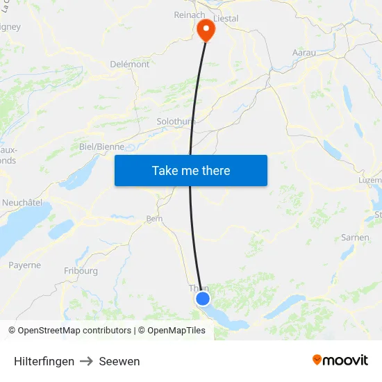 Hilterfingen to Seewen map