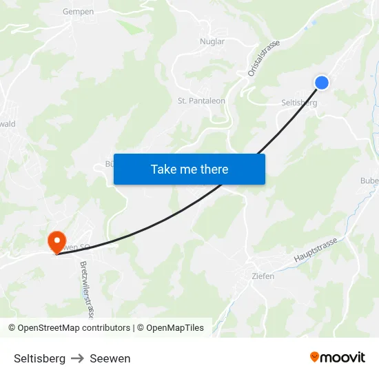 Seltisberg to Seewen map