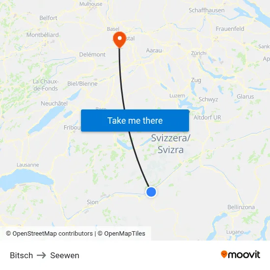 Bitsch to Seewen map