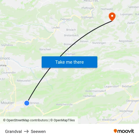 Grandval to Seewen map