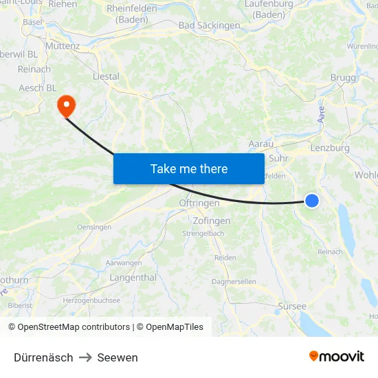 Dürrenäsch to Seewen map