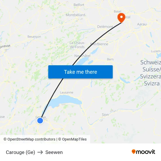 Carouge (Ge) to Seewen map
