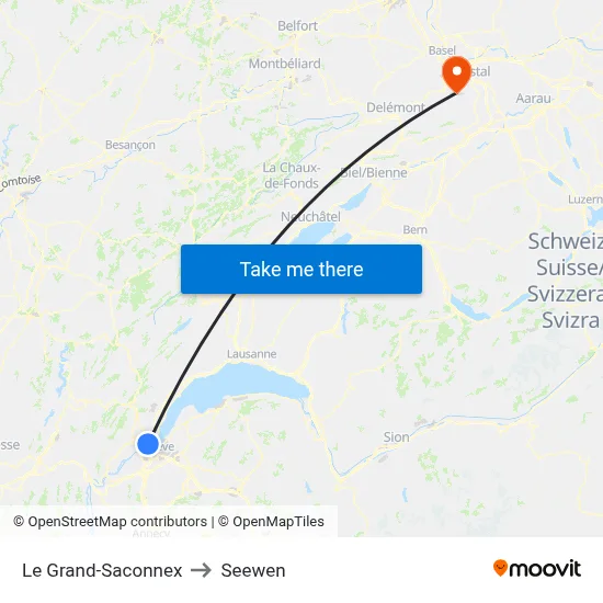 Le Grand-Saconnex to Seewen map
