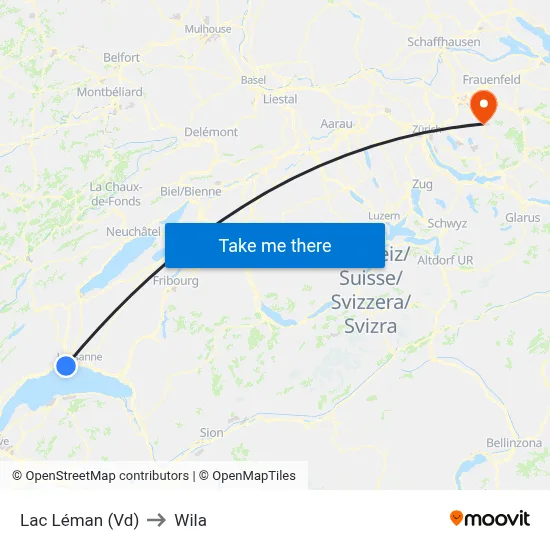 Lac Léman (Vd) to Wila map
