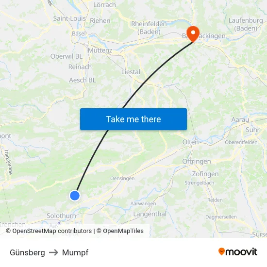 Günsberg to Mumpf map