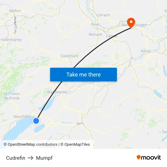 Cudrefin to Mumpf map