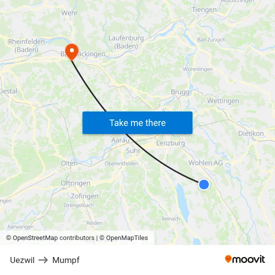 Uezwil to Mumpf map