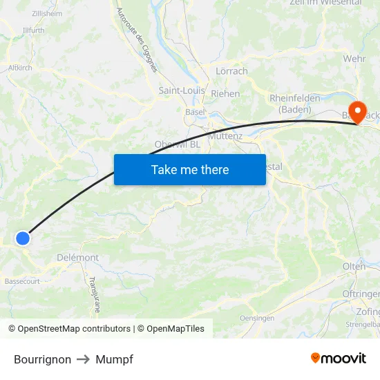Bourrignon to Mumpf map