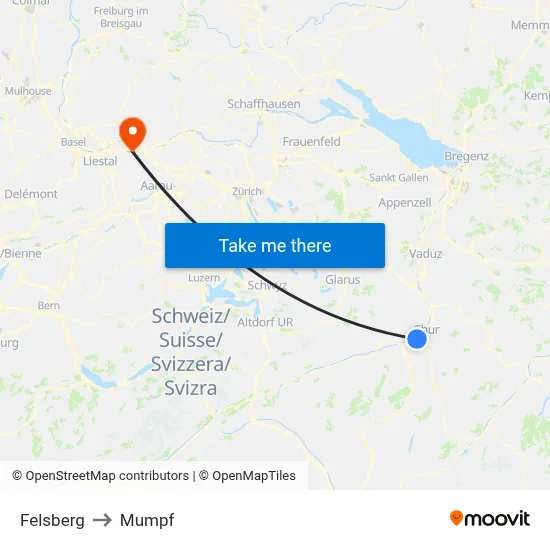 Felsberg to Mumpf map