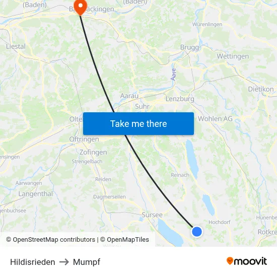 Hildisrieden to Mumpf map