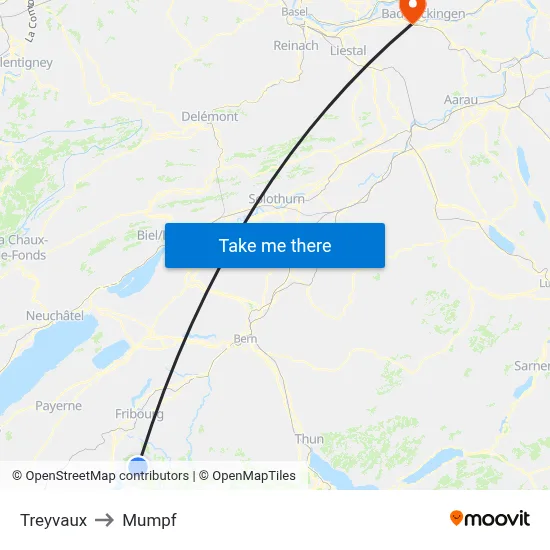 Treyvaux to Mumpf map