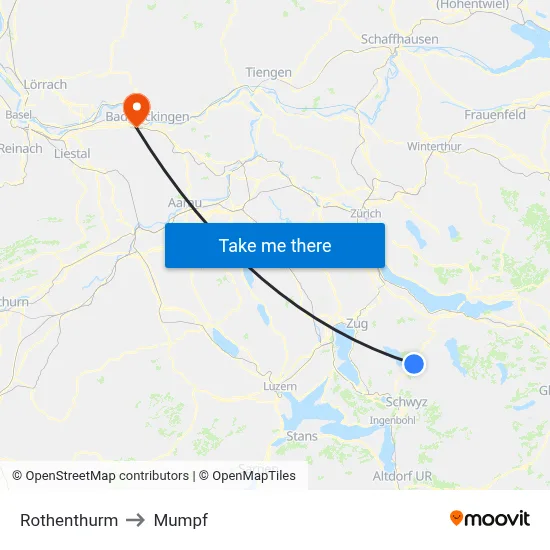 Rothenthurm to Mumpf map