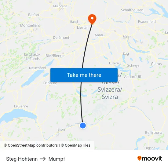 Steg-Hohtenn to Mumpf map