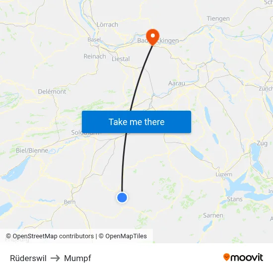 Rüderswil to Mumpf map