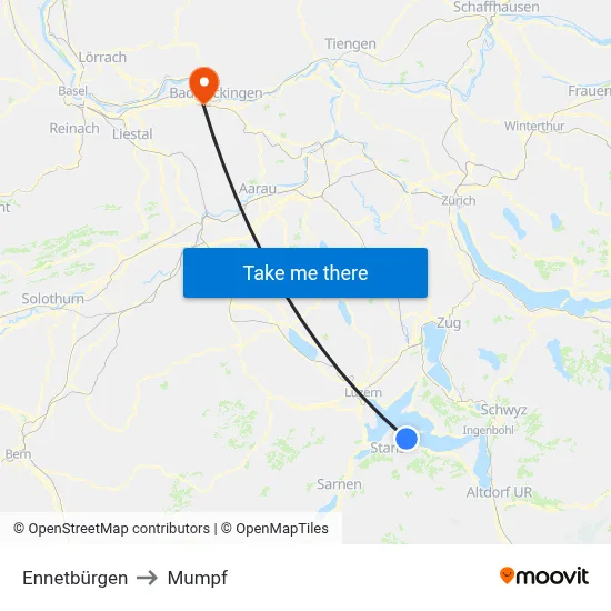 Ennetbürgen to Mumpf map