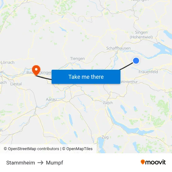Stammheim to Mumpf map