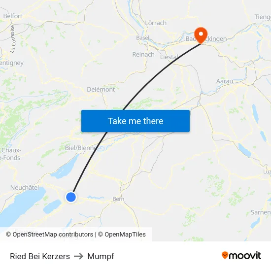 Ried Bei Kerzers to Mumpf map