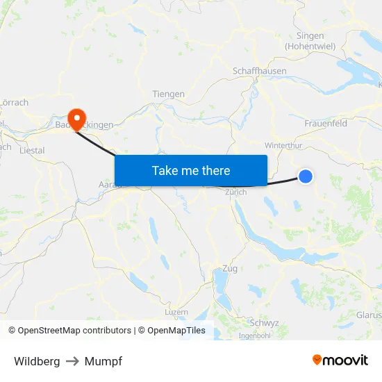Wildberg to Mumpf map
