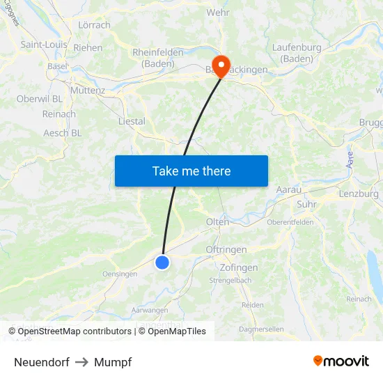 Neuendorf to Mumpf map