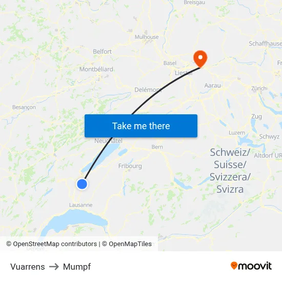 Vuarrens to Mumpf map