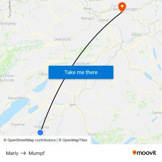 Marly to Mumpf map