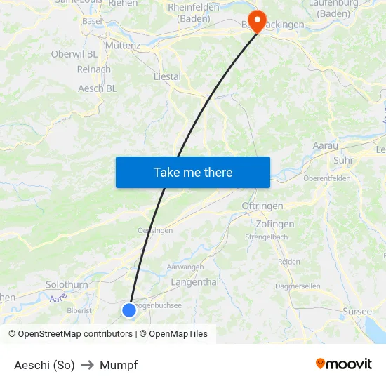 Aeschi (So) to Mumpf map